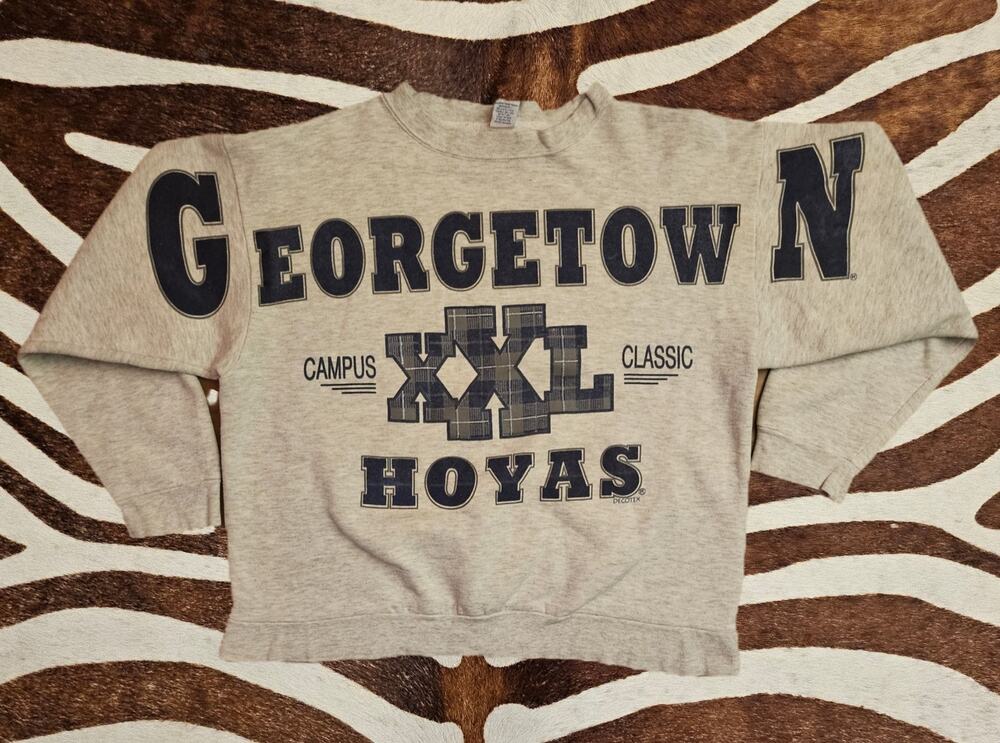 Vintage 90s Georgetown Hoyas NCAA Big Spellout Graphic Sweatshirt Size XL